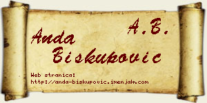 Anda Biskupović vizit kartica